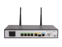 Bild von Hewlett Packard Enterprise HPE MSR954-W 1GbE SFP (WW) 2GbE-WAN 4GbE-LAN Wireless 802.11n CWv7 WLAN-Router Gigabit Ethernet Einzelband (2,4GHz) Grau