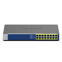 Bild von NETGEAR GS516PP Unmanaged Gigabit Ethernet (10/100/1000) Power over Ethernet (PoE) Blau, Grau