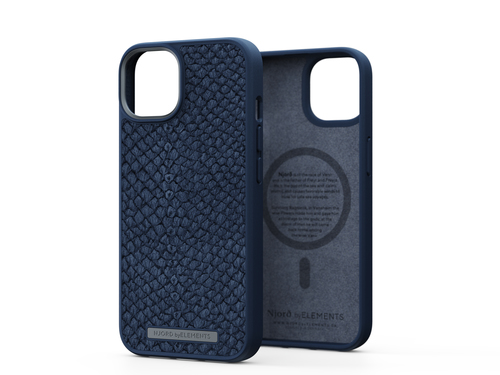 Bild von Njord byELEMENTS Salmon Leather Magsafe Case - iPhone 14 - Blue