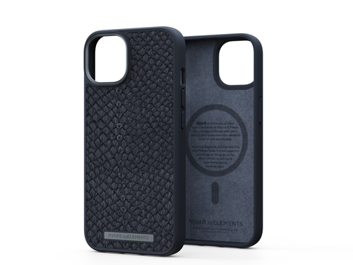 Bild von Njord byELEMENTS Salmon Leather Magsafe Case - iPhone 14 - Black