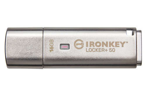 Bild von Kingston Technology IronKey Locker+ 50 USB-Stick 16 GB USB Typ-A 3.2 Gen 1 (3.1 Gen 1) Silber