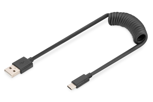 DIGITUS 1M USB SPRING CABLE TPE USB 2.0