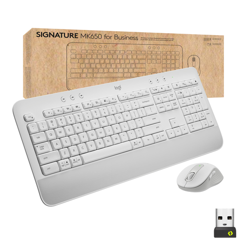 Bild von Logitech Signature MK650 Combo For Business Tastatur Maus enthalten Büro Bluetooth QWERTZ Schweiz Weiß