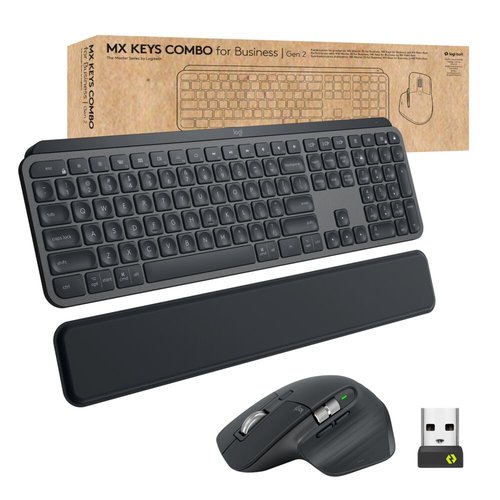 Bild von Logitech MX Keys combo for Business Gen 2 Tastatur Maus enthalten Büro RF Wireless + Bluetooth AZERTY Französisch Graphit