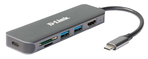Bild von D-Link DUB-2327 Notebook-Dockingstation & Portreplikator Kabelgebunden USB Typ-C Grau