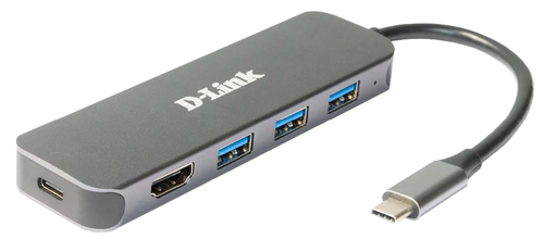 Bild von D-Link DUB-2333 Notebook-Dockingstation & Portreplikator Kabelgebunden USB Typ-C Grau