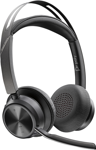 Bild von POLY Voyager Focus 2 USB-A Headset, Kabellos, Büro/Callcenter, 115 g, Kopfhörer, Schwarz