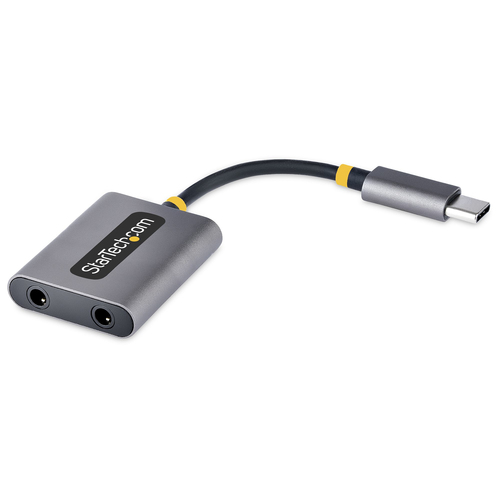 Bild von StarTech.com USB-C Audio Splitter, USB Typ C Dual Kopfhörer Splitter/Adapter mit Mikrofoneingang, USB-C auf Klinke für 2 Kopfhörer Gleichzeitig, USB-C AUX Adapter für zwei Headsets, 24-bit DAC