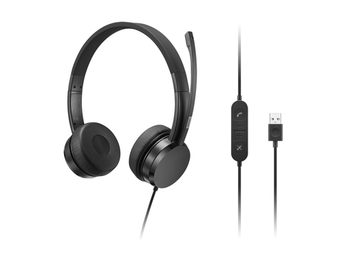 Bild von Lenovo 4XD1K18260 Kopfhörer & Headset Kabelgebunden Kopfband Musik/Alltag USB Typ-A Schwarz