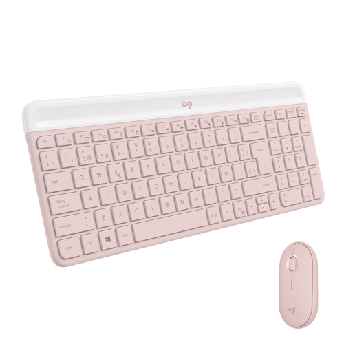 Bild von Logitech MK470 Slim Combo Tastatur Maus enthalten Büro RF Wireless QWERTY Spanisch Pink