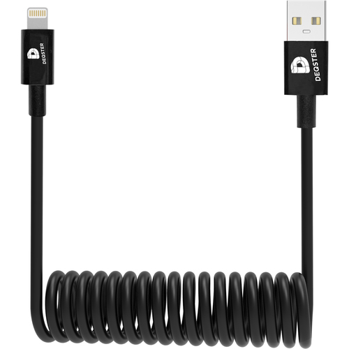 Bild von DEQSTER Spiral Ladekabel Lightning auf USB-A, Sync- und Ladekabel mit Apple MFi Zertifizierung