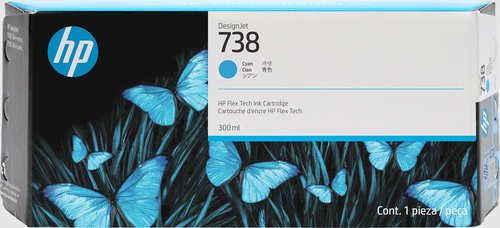 Bild von HP 738 DesignJet Druckerpatrone Cyan, 300 ml