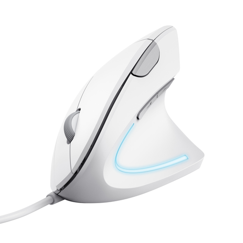 TRUST COMPUTER VERTO WIRED ERGO MOUSE WHITE