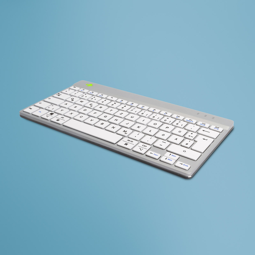 Bild von R-Go Tools Ergonomische Tastatur R-Go Compact Break, kompakte Tastatur mit Pausensoftware, QWERTZ (DE), Bluetooth, Weiß