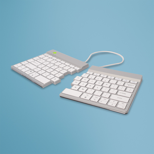 Bild von R-Go Tools Ergonomische Tastatur R-Go Split Break mit Pausensoftware, ergonomische geteilte Tastatur, QWERTY (US), kabellos, weiß