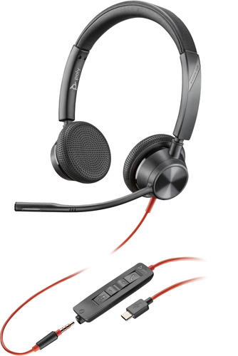 Bild von POLY Blackwire 3325 USB-C Stereo-Headset + 3.5-mm-Stecker + USB-C/A-Adapter