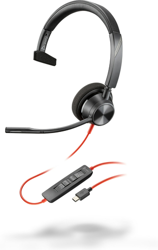 Bild von POLY Blackwire 3310 Monaurales USB-C-Headset + USB-C/A-Adapter