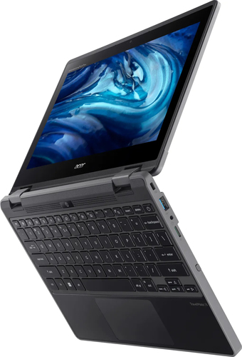 Bild von Acer TravelMate Spin B3 TMB311RN-33-TCO-P6XV Intel® N N200 Hybrid (2-in-1) 29,5 cm (11.6&quot;) Touchscreen HD 8 GB LPDDR5-SDRAM 256 GB SSD Wi-Fi 6E (802.11ax) Windows 11 Pro Schwarz