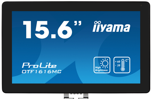 Bild von iiyama OTF1616MC-B1 Signage-Display Digital Signage Flachbildschirm 39,6 cm (15.6&quot;) LCD 1100 cd/m² Full HD Schwarz Touchscreen