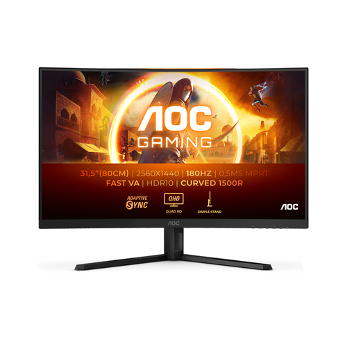 Bild von AOC G4 CQ32G4VE Computerbildschirm 81,3 cm (32&quot;) 2560 x 1440 Pixel Quad HD LCD Schwarz, Grau