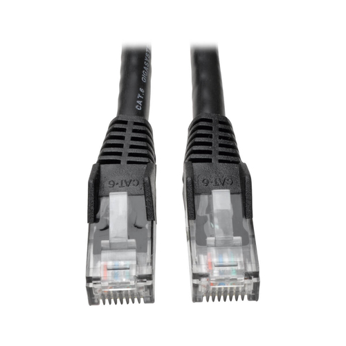 Bild von Tripp Lite N201-006-BK Cat6 Gigabit hakenloses, anvulkanisiertes (UTP) Ethernet-Kabel (RJ45 Stecker/Stecker), PoE, Schwarz, 1,83 m