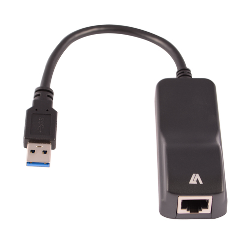 Bild von V7 Gigabit-Ethernetadapter USB 3.0 A (m) auf RJ45 (f), schwarz