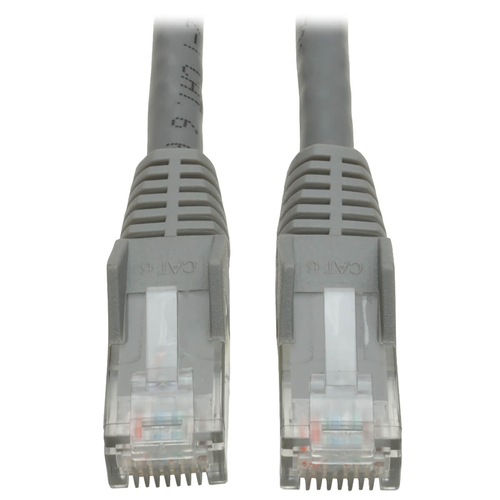 Bild von Tripp Lite N201-007-GY Cat6 Gigabit hakenloses, anvulkanisiertes (UTP) Ethernet-Kabel (RJ45 Stecker/Stecker), PoE, Grau, 2,13 m