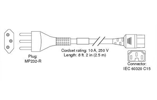 Bild von Cisco CAB-C15-ACS= Stromkabel 2,5 m SEV 1011 C15-Koppler