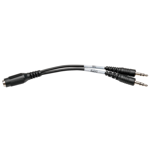 Bild von Tripp Lite P318-06N-FMM 3,5 mm 4-Positionen auf 3,5 mm 3-Positionen Audio-Headset-Splitter Adapterkabel (F/2xM), 15,2 cm