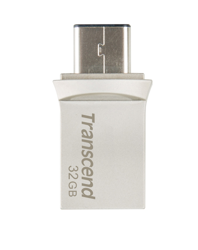 Bild von Transcend JetFlash 890 32GB USB-Stick USB Type-A / USB Type-C 3.2 Gen 1 (3.1 Gen 1) Schwarz, Silber