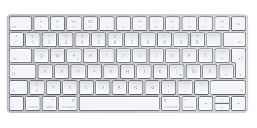 Bild von Apple Magic Keyboard Tastatur Bluetooth QWERTZ Deutsch Silber, Weiß