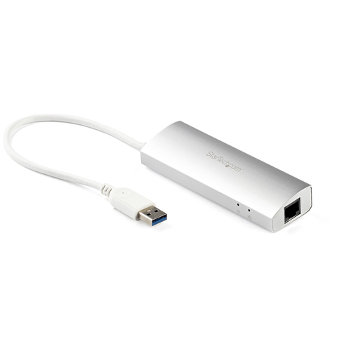 STARTECH 3PT PORTABLE USB 3.0 HUB + GBE