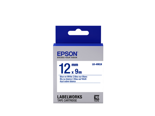 Bild von Epson Etikettenkassette LK-4WLN - Standard - blau auf weiß - 12mmx9m