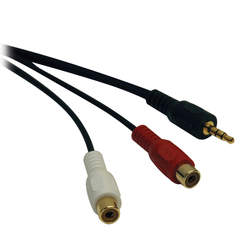 Bild von Tripp Lite P315-06N Audio-Kabel 0,15 m 3.5mm 2 x RCA Schwarz, Rot, Weiß