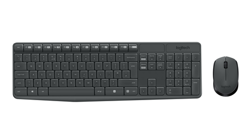 Bild von Logitech MK235 Tastatur Maus enthalten Haus USB QWERTZ Deutsch Grau