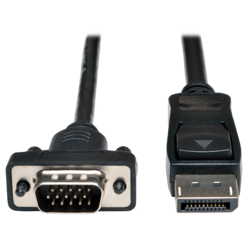 Bild von Tripp Lite P581-003-VGA-V2 DisplayPort 1.2-auf-VGA-Adapterkabel, DP mit Verriegelungen auf HD15 (Stecker/Stecker), 0,9 m.