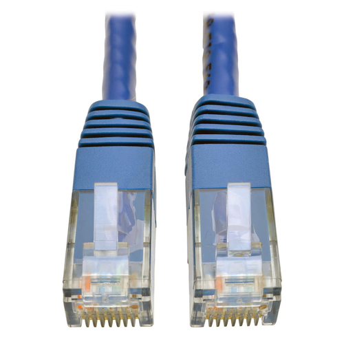 Bild von Tripp Lite N200-001-BL Cat6 Gigabit anvulkanisiertes (UTP) Ethernet-Kabel (RJ45 Stecker/Stecker), PoE, Blau, 0,31 m