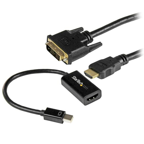 Bild von StarTech.com mDP auf DVI Konnektivitäts Kit - Aktives Mini DisplayPort zu HDMI Konverter mit 1,8m HDMI auf DVI Kabel
