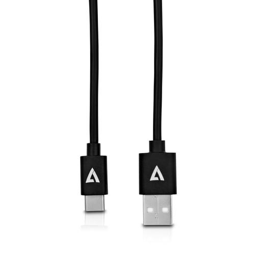 Bild von V7 USB Kabel USB 2.0 A (m) auf USB-C (m), schwarz 2m 6.6ft