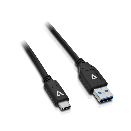 Bild von V7 USB Kabel USB 3.1 A (m) auf USB-C (m), schwarz 1m 3.3ft