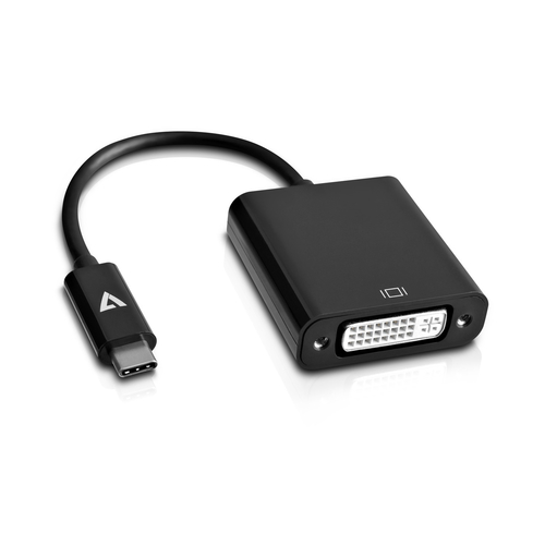 Bild von V7 USB-C-Stecker auf DVI-D Buchse Adapter schwarz