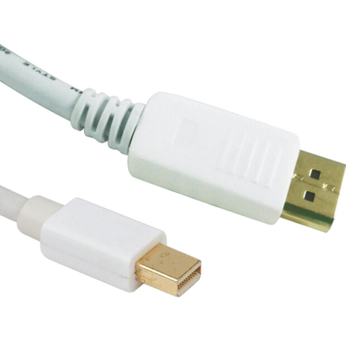 Bild von M-Cab DisplayPort 1.2 mini - DP Anschlusskabel, St/St, 1m, gold, weiß