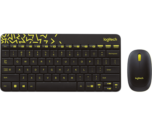 Bild von Logitech MK240 Nano Wireless Keyboard and Mouse Combo Tastatur Maus enthalten Haus RF Wireless Russisch Schwarz