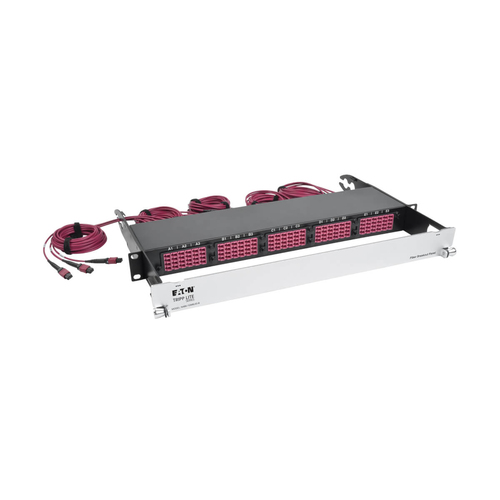 Bild von Tripp Lite N48K-15M8L60-B 40/100 Gb Glasfaser-Breakout-Patch Panel, 40 Gb bis 4 x 10 Gb, 100 Gb bis 4 x 25 Gb, 15 MTP QSFP bis 60 LC-Duplex OM4 50/125 Multimode-Anschlüsse, 1-HE