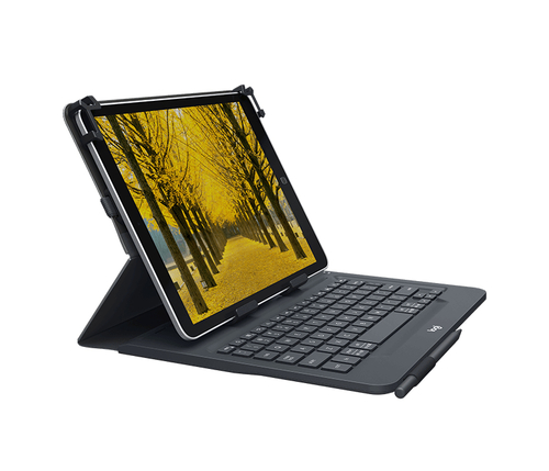 Bild von Logitech Universal Folio with integrated keyboard for 9-10 inch tablets QWERTZ Deutsch Bluetooth Schwarz