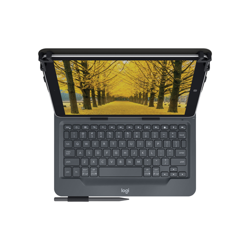 Bild von Logitech Universal Folio with integrated keyboard for 9-10 inch tablets QWERTY UK Englisch Bluetooth Schwarz