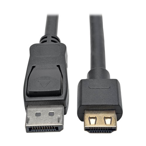 Bild von Tripp Lite P582-003-HD-V2A DisplayPort 1.2 auf aktives HDMI-Adapterkabel (Stecker/Stecker), spezieller Stecker greift fest in den HDMI-Anschluss, HDCP 2.2, 0,91 m