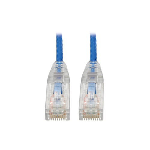 Bild von Tripp Lite N201-S07-BL Cat6 Gigabit hakenloses, schlankes (UTP) Ethernet-Kabel (RJ45 Stecker/Stecker), PoE, Blau, 2,13 m