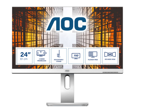 Bild von AOC P1 X24P1/GR Computerbildschirm 61 cm (24 Zoll) 1920 x 1200 Pixel WUXGA LED Grau