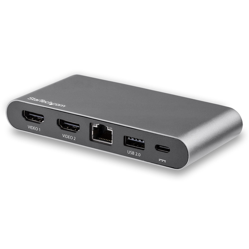 Bild von StarTech.com USB-C-Dock - 4K HDMI Display mit dual Monitoren - Mini-Laptop-Dockingstation - 100W PD 3.0 - GbE, USB-A-Hub mit 2 Anschlüssen - USB-Multiport-Adapter Typ C - 1m Kabel